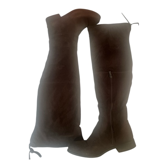 Journee Collection Boots over knee in dark brown suede like material size 8 - Picture 2 of 11